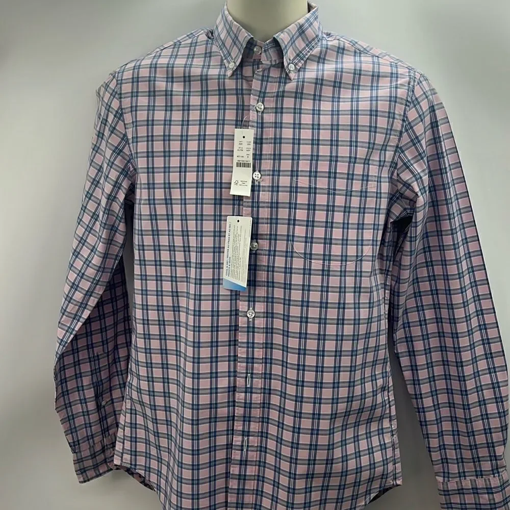 J Crew Secret Wash Slim fit plaid long sleeve button up shirt small